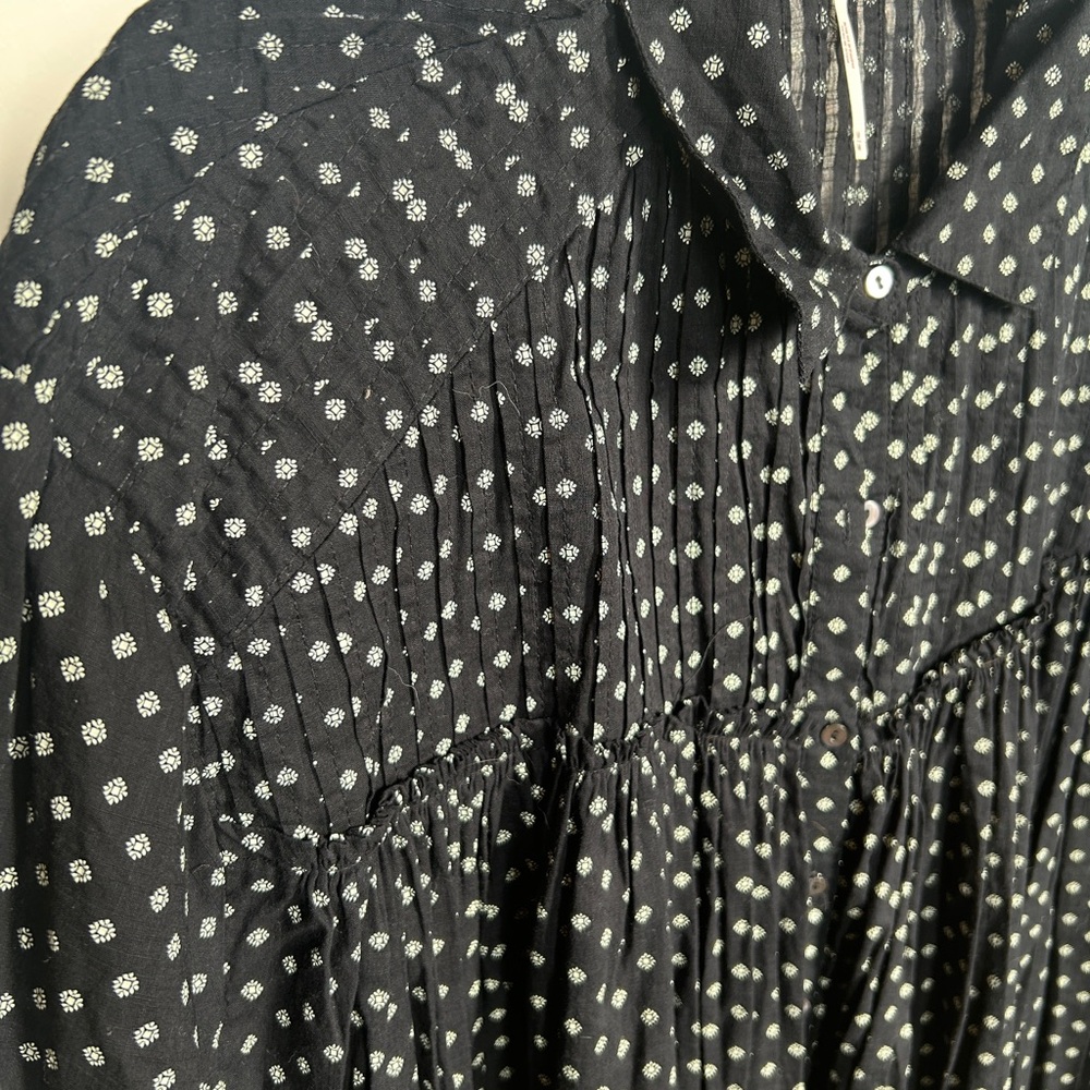 Free People Black Mini Dress with White Dot Print - Picture 2 of 8